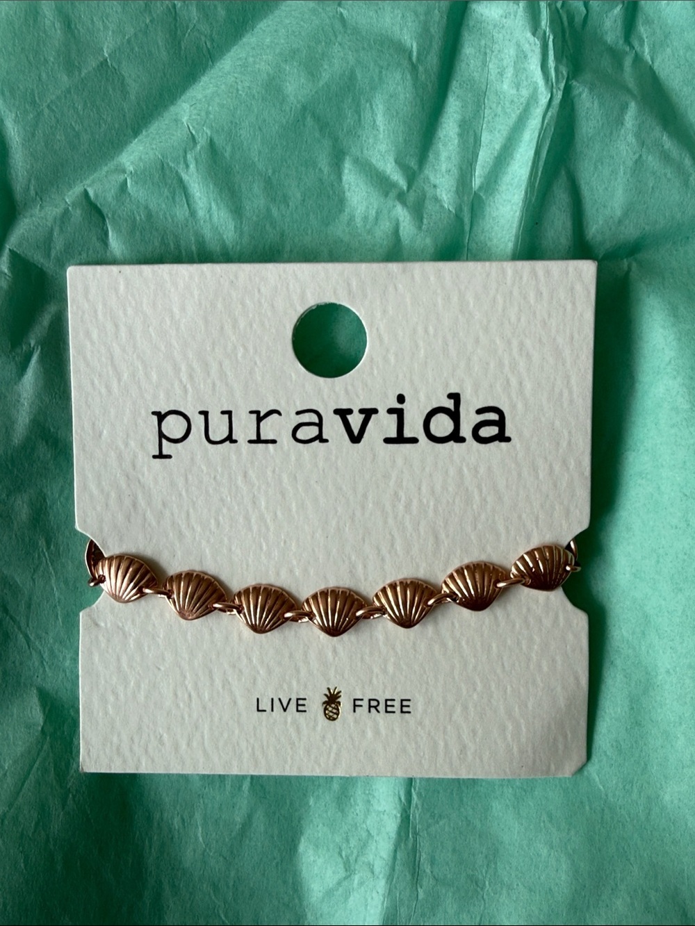 Pura Vida Rose Gold Shell Link Bracelet